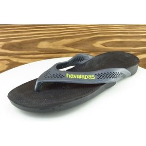 Havaianas Sz‎ 39-40 M Black Flip Flop Synthetic Women Sandals